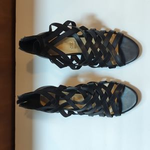 Liz Claiborne Size 7.5 Black Strappy Heels
